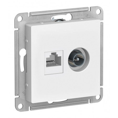 Розетка TV+RJ45 Cat.5 Schneider Electric ATLASDESIGN, оконечная, белый