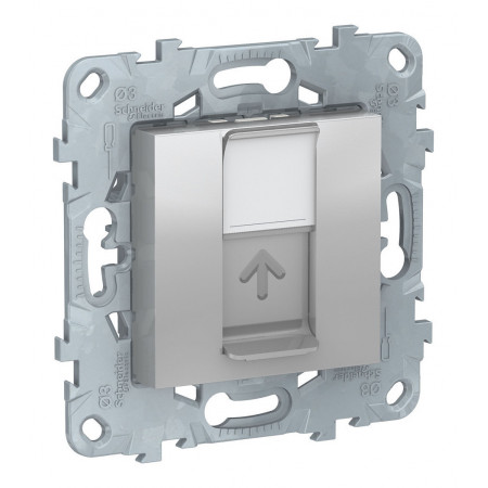 Розетка компьютерная 1xRJ45 Cat.5 Schneider Electric UNICA NEW, алюминий