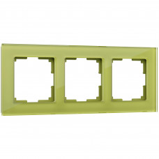 Рамка из стекла на 3 поста Favorit фисташковый Werkel Favorit фисташковый WL01-Frame-03 Рамка из стекла на 3 поста Favorit фисташковый Werkel Favorit фисташковый WL01-Frame-03