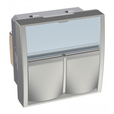 Розетка двойная компьютерная RJ45 Cat.6 Schneider Electric ALTIRA, металлик
