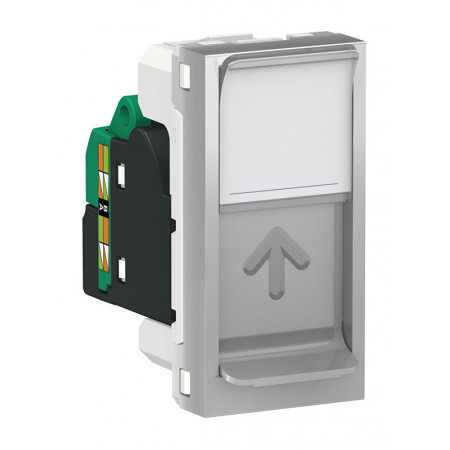 Розетка компьютерная RJ45 Cat.5 Schneider Electric UNICA MODULAR, алюминий