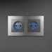 Рамка из металла на 2 поста Аluminium алюминий Werkel Aluminium алюминий W0021706 Рамка из металла на 2 поста Аluminium алюминий Werkel Aluminium алюминий W0021706