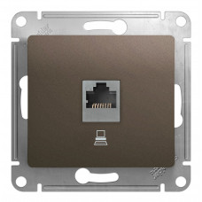 Розетка 1xRJ45 Cat.5 Schneider Electric GLOSSA, шоколад
