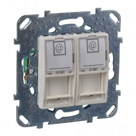 Розетка 2xRJ45 Cat.6 Schneider Electric UNICA, бежевый