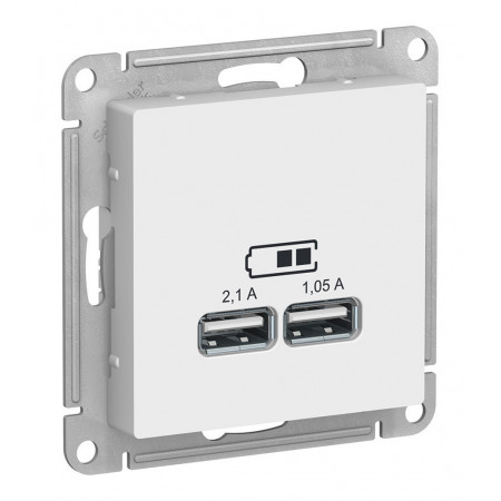 Розетка 2xUSB Schneider Electric ATLASDESIGN, белый