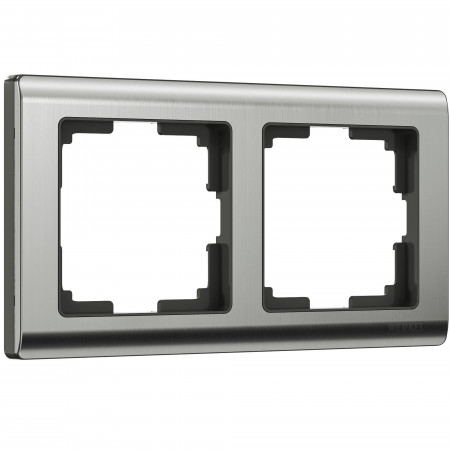 Рамка из металла на 2 поста Metallic глянцевый никель Werkel Metallic W0021602