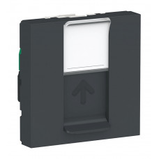 Розетка компьютерная RJ45 Cat.5 Schneider Electric UNICA MODULAR, антрацит