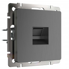 Розетка Ethernet RJ-45 графит рифленый Werkel Встраиваемые механизмы графит рифленый W1181004 Розетка Ethernet RJ-45 графит рифленый Werkel Встраиваемые механизмы графит рифленый W1181004
