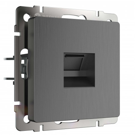 Розетка Ethernet RJ-45 графит рифленый Werkel Встраиваемые механизмы графит рифленый W1181004