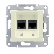 Розетка компьютерная 2xRJ45 Cat.6 Schneider Electric SEDNA, бежевый
