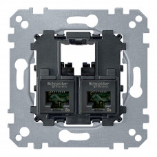 Механизм розетки 2xRJ45 Cat.6 Schneider Electric коллекции Merten Механизм розетки 2xRJ45 Cat.6 Schneider Electric коллекции Merten
