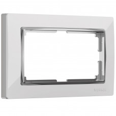 Рамка из пластика для двойной розетки Snabb белый/хром Werkel Snabb белый W0081901 Рамка из пластика для двойной розетки Snabb белый/хром Werkel Snabb белый W0081901