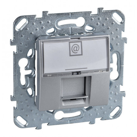 Розетка 1xRJ45 Cat.5 Schneider Electric UNICA TOP, алюминий
