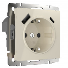 Розетка с заземлением, шторками и USB тип A+C слоновая кость Werkel W1171703 Розетка с заземлением, шторками и USB тип A+C слоновая кость Werkel W1171703