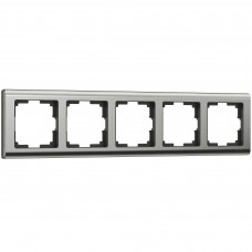 Рамка из металла на 5 постов Metallic глянцевый никель Werkel Metallic W0051602 Рамка из металла на 5 постов Metallic глянцевый никель Werkel Metallic W0051602