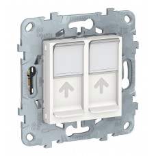 Розетка компьютерная 2xRJ45 Cat.6 Schneider Electric UNICA NEW, белый Розетка компьютерная 2xRJ45 Cat.6 Schneider Electric UNICA NEW, белый