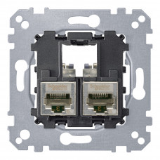 Механизм розетки 2xRJ45 Cat.6 Schneider Electric коллекции Merten Механизм розетки 2xRJ45 Cat.6 Schneider Electric коллекции Merten