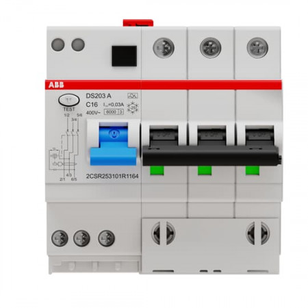 Дифф автомат ABB DS203 A-C16/0,03 5мод. 2CSR253101R1164