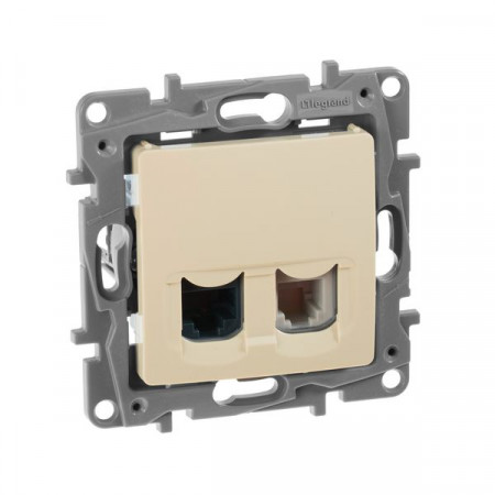 Розетка телефон/интернет RJ11/RJ45 UTP кат.5 Слоновая кость. Legrand. Etika