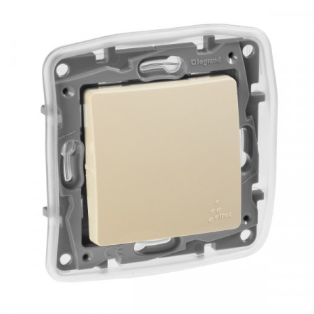 Переключатель проходной одноклавишный 10A IP44 Слоновая кость. Legrand. Etika