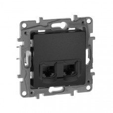 Розетка двойная компьютерная RJ45 UTP Антрацит. Legrand Etika Розетка двойная компьютерная RJ45 UTP Антрацит. Legrand Etika