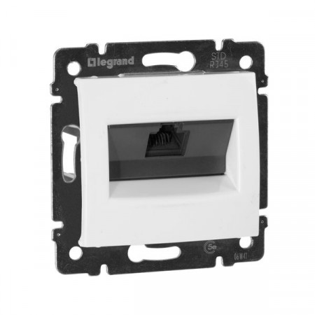 Розетка компьютерная RJ45 UTP Кат.5e на винтах Белая. Valena