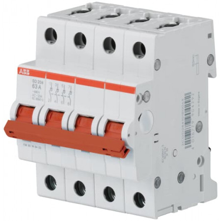 Рубильник 4п SD204/40 рычаг красный ABB