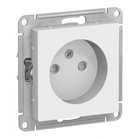 Розетка Schneider Electric ATLASDESIGN, скрытый монтаж, со шторками, винтовые клеммы, белый