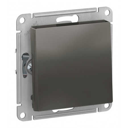 Выключатель 1-клавишный кнопочный Schneider Electric ATLASDESIGN, скрытый монтаж, сталь