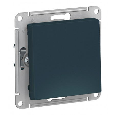 Выключатель 1-клавишный кнопочный Schneider Electric ATLASDESIGN, скрытый монтаж, изумруд