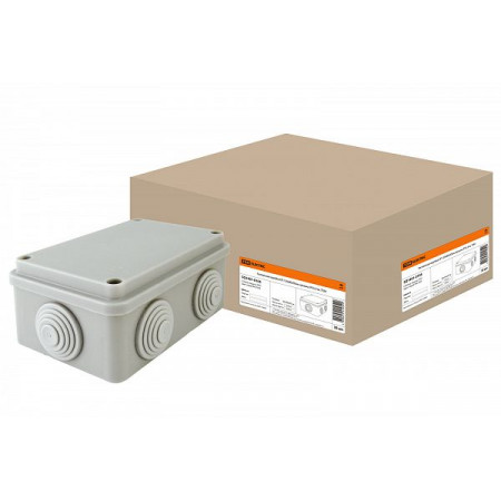 Коробка распаячная ОП 120х80х50мм, крышка, IP55, 6 вх. TDM TDM