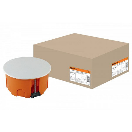 Коробка распаячная СП D80х40мм, крышка, пл. лапки, IP20, TDM TDM
